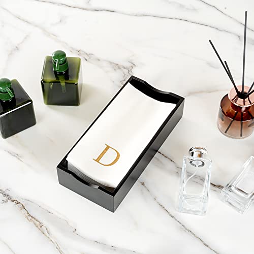 Paper Rectangle Gold Letter D Linen (Gold / 2000 Count / D)