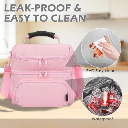 Double Layer Cooler Insulated Lunch Bag Adult Lunch Box Large Tote Bag for Men