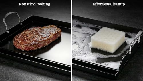 25 x 16 Inch NanoCeramic Cast Iron Griddle for Gas Grills (25" x 16" x 2.6")