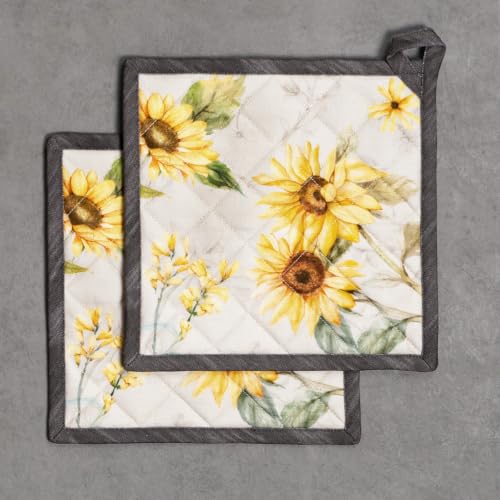 Pot Holders 100% Cotton Potholders (057 - Candice / 8" x 8" (Pot Holder Pack of 2))