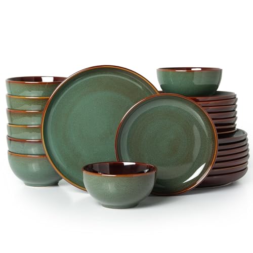 Ceramic Dinnerware Sets for 8 (Sage Green / Set (24pcs))
