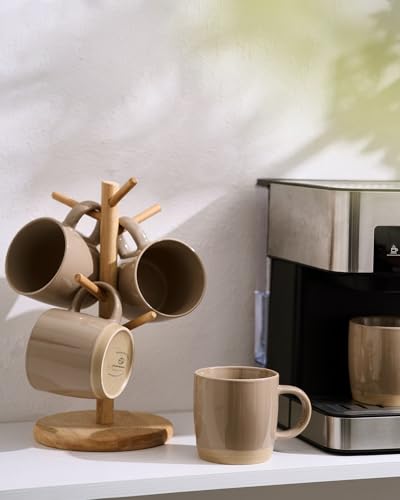 Milkyway Coffee Mugs of 4 (Milkyway-White+Cinnamon Brown / 4 Count (Pack of 1))