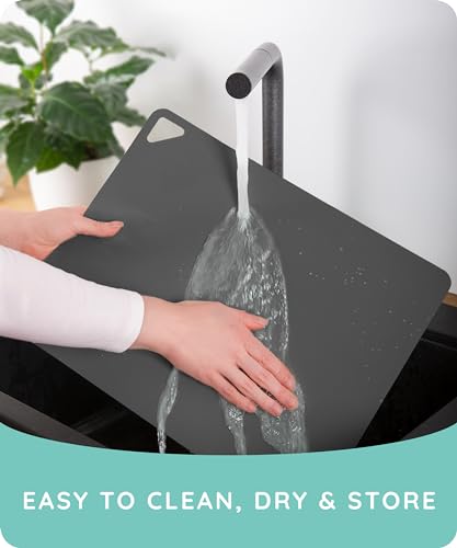 Cutting Board Alternative for Kitchen (Graphite / Charcoal / Gray / 15"L x 12"W)