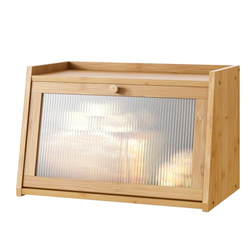 Bread Box for Kitchen Counter (Natural / Medium-1_Tier)