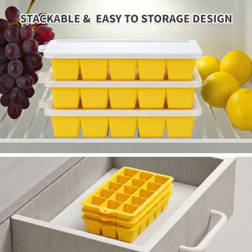 Silicone Ice Cube Tray 2 Pack (Ice Cube Tray 2 Pack / Yellow+Yellow)