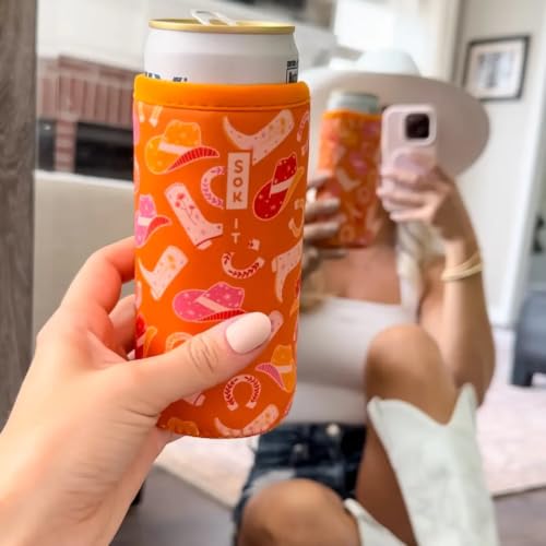 CanSok Sleeve for Beer & Soda Insulated Neoprene Cover (Cowgirl Couture / 25oz Can Sleeve)
