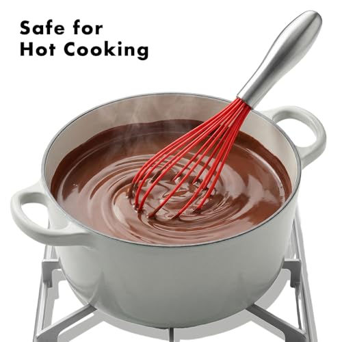 10 Inch Red Silicone Whisk (10 inch red)