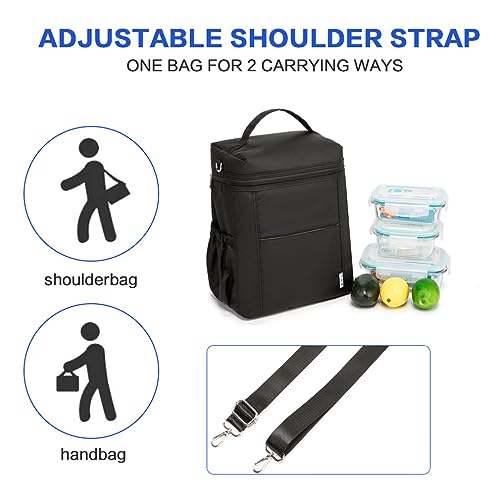 NOL Insulated Lunch Bags for Women Cooler Bag Lightweight Nylon Waterproof Lunch Box for Work