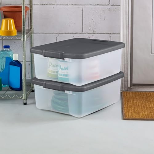 ShelfTote Clear Plastic Storage Bins (25 Quart Tote / 6 Pack)