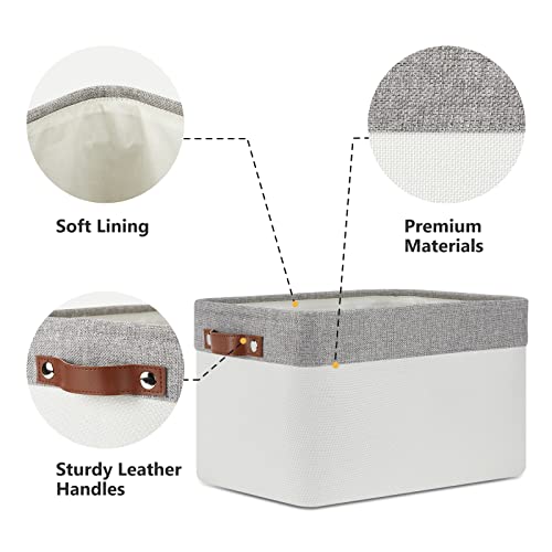 Storage Baskets for Organizing (Grey&White / L-15"x11"x9.5")