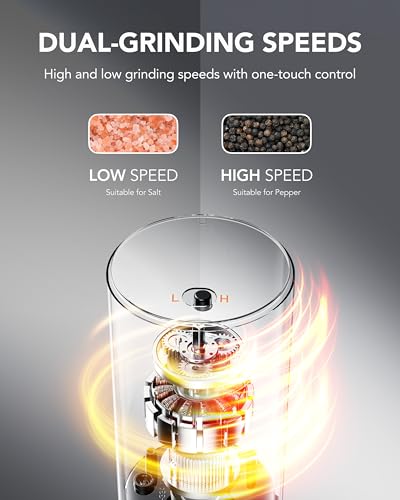 2 Speed Electric Salt And Pepper Grinder Set (2 Count)