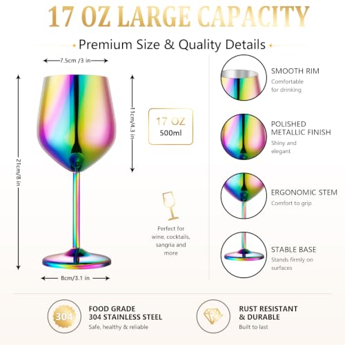 Unbreakable Stainless Steel Wine Glasses Set of 2 (2 Count)