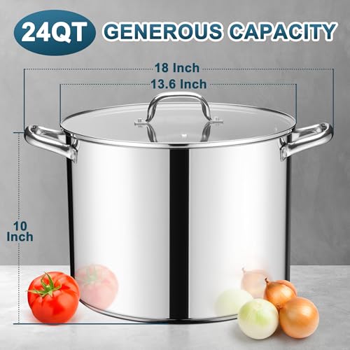 24 Quart Large Stock Pot