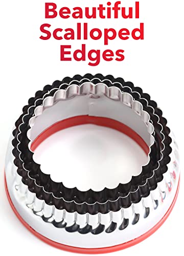3Pcs Fluted Round Cookie Cutters
