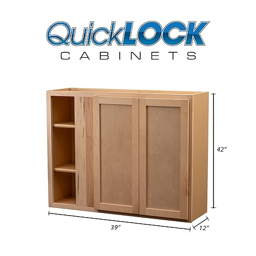 Quicklock RTA (12"D x 39"W x 42"H Blind Corner / Raw Maple)