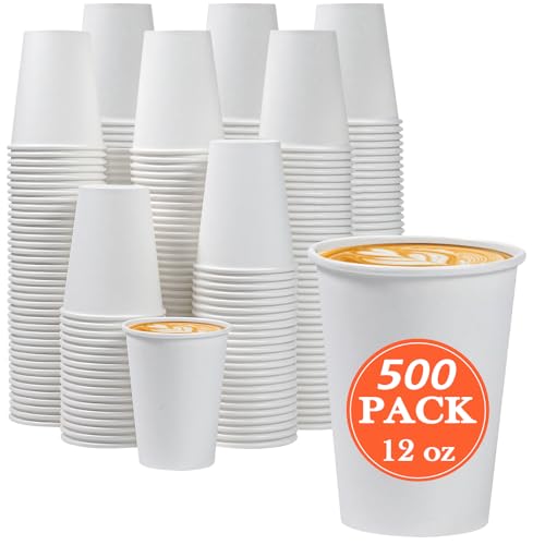 500 Count 12 oz Paper Coffee Cups (12 oz-500 Pack)