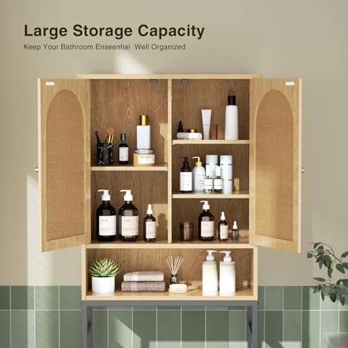 Rattan Toilet Storage Cabinet (Rattan Door-natural)