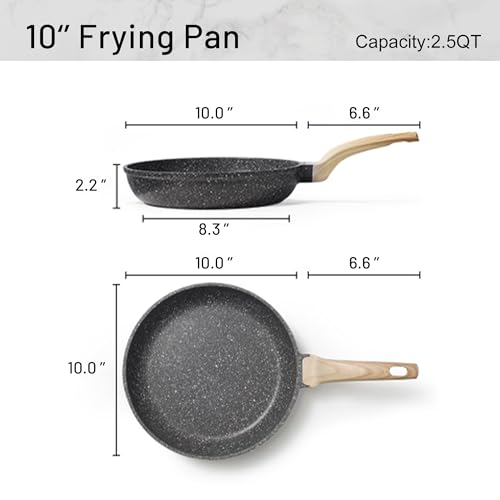 10 inch Non Stick Black Frying Pan Skillet (Black / 10")