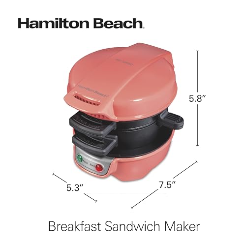 Breakfast Sandwich Maker with Egg Cooker Ring (Coral / Single)