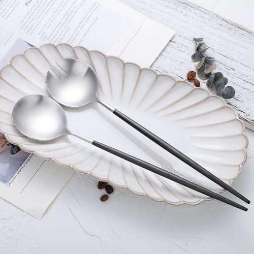 Salad Servers (Black/Silver)
