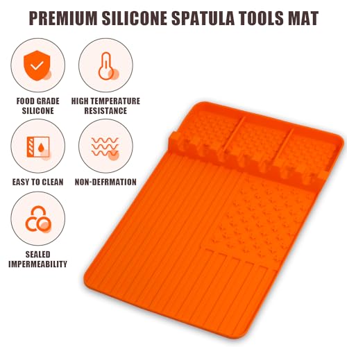 2 PCS Silicone Griddle Tools Mat for Blackstone (black 2pcs)