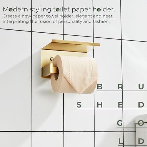 Toilet Paper Holder with Shelf Toilet Roll Holder for Bathroom Restroom T