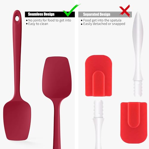 600°F Heat Resistant Silicone Large Spoon (11.4in (Spoon Spatula) / Red)