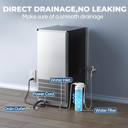 15" W Commercial Under Counter Ice Maker Machine (80lbs/24H / Under Counter Ice Maker-Black)