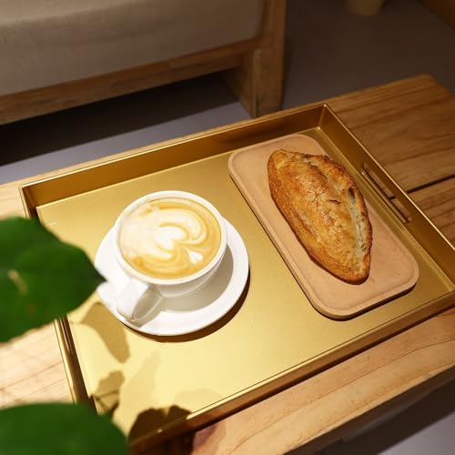 Gold Plastic Serving Tray for Ottoman (30 Gold / 11.8" x 15.7" x 1.6")