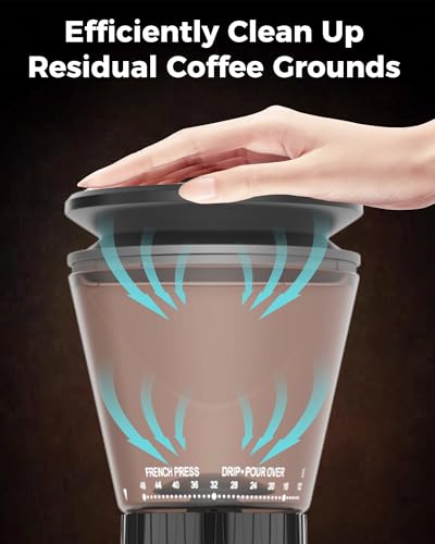 G1 40mm Conical Burr Coffee Grinder with 48 Grind Settings (Noir)
