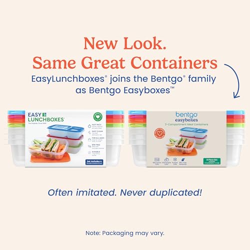 Easyboxes Original Stackable Lunch Boxes (Classic (4-Pack))