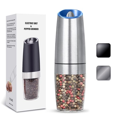 Battery Operated Gravity Salt And Pepper Grinder (Silver-Single)