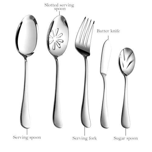 Silverware Set for 12 with Serving Utensil (Modern / 65 Piece)