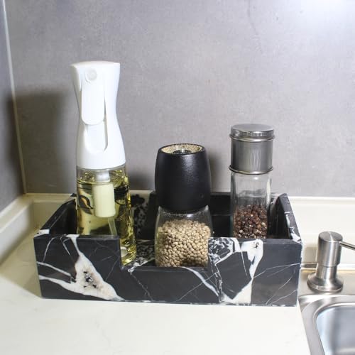 Natural Calacatta Black Marble Napkin Holder 9.8"x4.9"x2.8" (9.8" × 4.9" × 2.8" - Guest Towel Black)