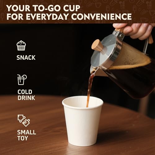 8 oz 1000 Pack Disposable Paper Coffee Cups (White / 8 oz)