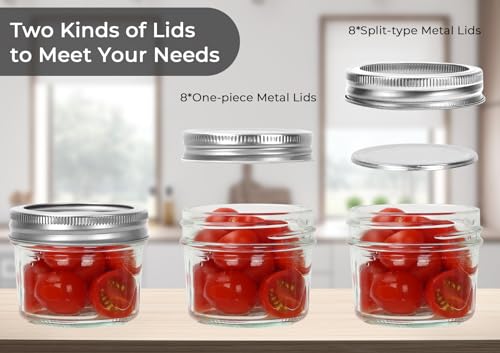 8 Pack 4 oz Small Glass Mason Jars