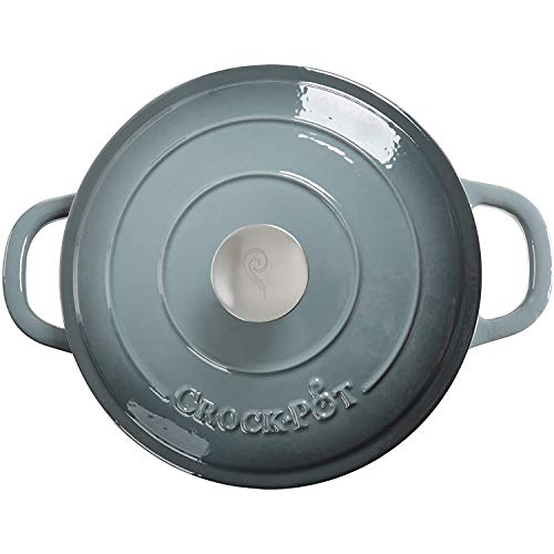 Artisan 7 Quart Round Enameled Cast Iron Dutch Oven (Slate Gray / 7-Quart)