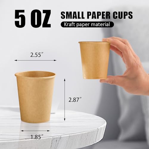 100 Pack 5 oz Smal Paper Cups Disposable Kraft Bathroom Cups (Brown / 5OZ-100PACK)