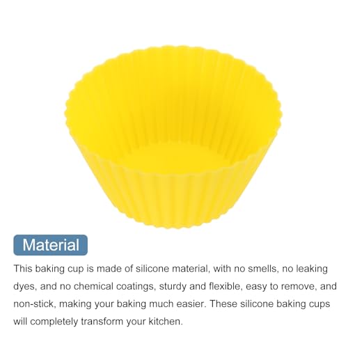 36Pcs Silicone Cupcake Liners (Yellow C / 2.8")