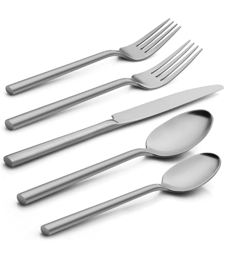 Potter 40 Piece Forged Silverware Set (Satin-Silver / 40 pieces for 8)