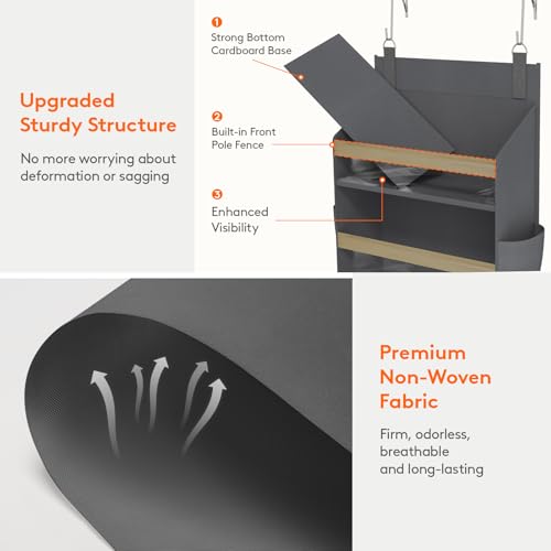 1 Pack Over the Door Organizer 12 Section Hanging Storage Dark Gray (Dark Gray / 12 section)