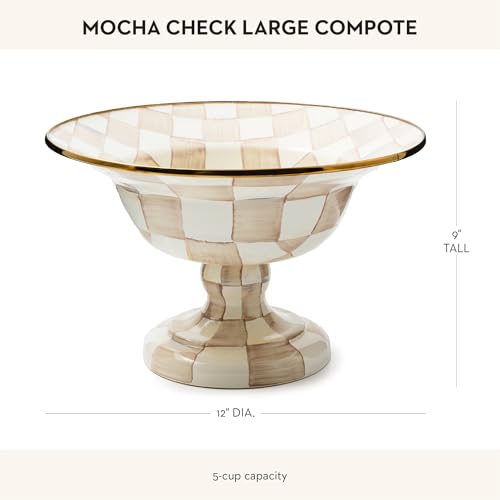 Enamel Compote (Large / Mocha Check)