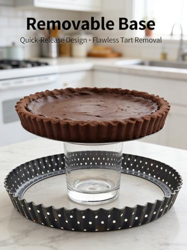10 Inch Perforated Quiche Pan for Crispy Crust. Removable Bottom (10.2*1.2IN)