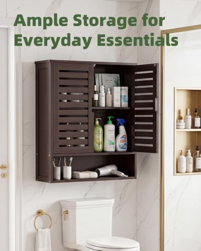 Bathroom Cabinet Wall Mounted (Brown)