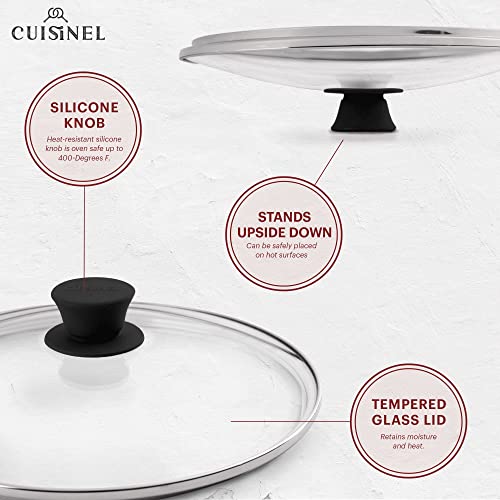 Cast Iron Skillet Set (Dual Handle Skillet + Glass Lid / 10"+12")