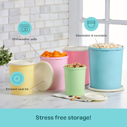 Heritage 10 Piece Pastel Tall Canister Set (5 Tall Canister Set - Heritage Multicolor)