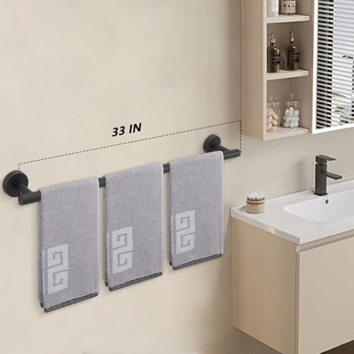 Bath Towel Bar (Matte Black / 33 Inch)