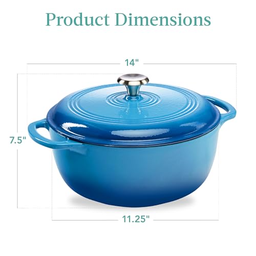 6 Quart Enamel Cast (Blue / 6qt Round)