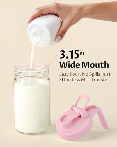 Mason Jar Pitcher Set of 2 (Pink & Pink / 32 Ounces)