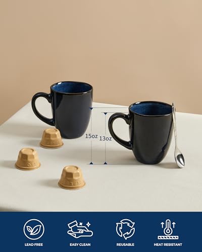Coffee Mug 15oz (Irregular - Starry Blue / 4 Count (Pack of 1))